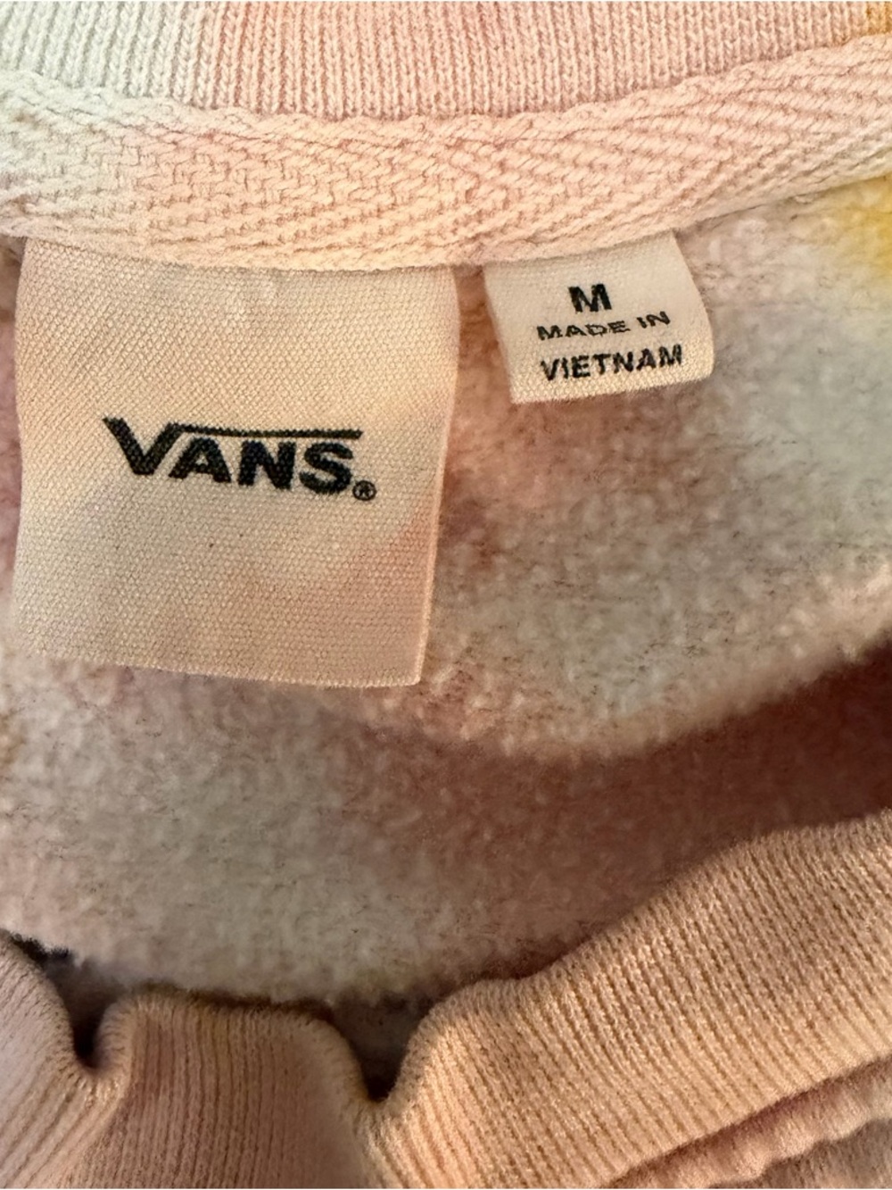 Vans Womens Medium Cropped Fleece Grunge Wash Tie Dye Purple/Pink Sweatshirt - Picture 4 of 10